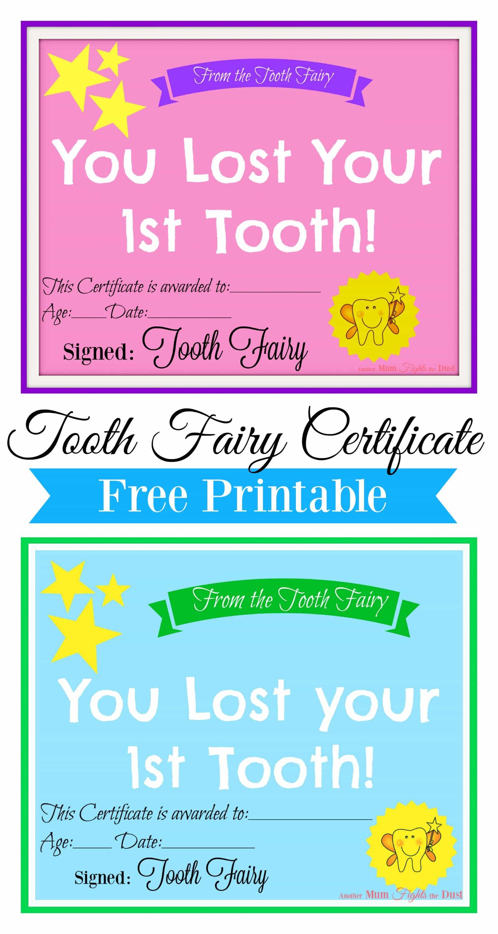 free printable tooth fairy notes